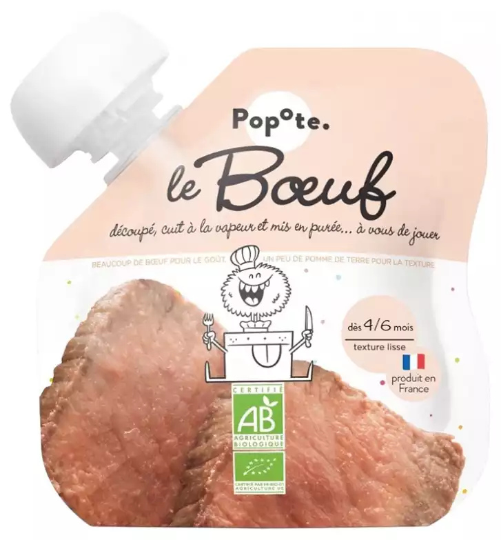Petite gourde de purée de Boeuf dès 6 mois - L'unité 60g