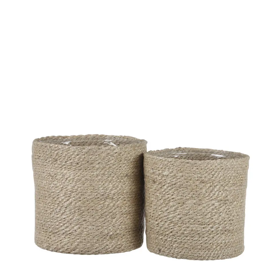 Mica Decorations Atlantic Mand voor Planten Set van 2 - Ø20 cm - Crème