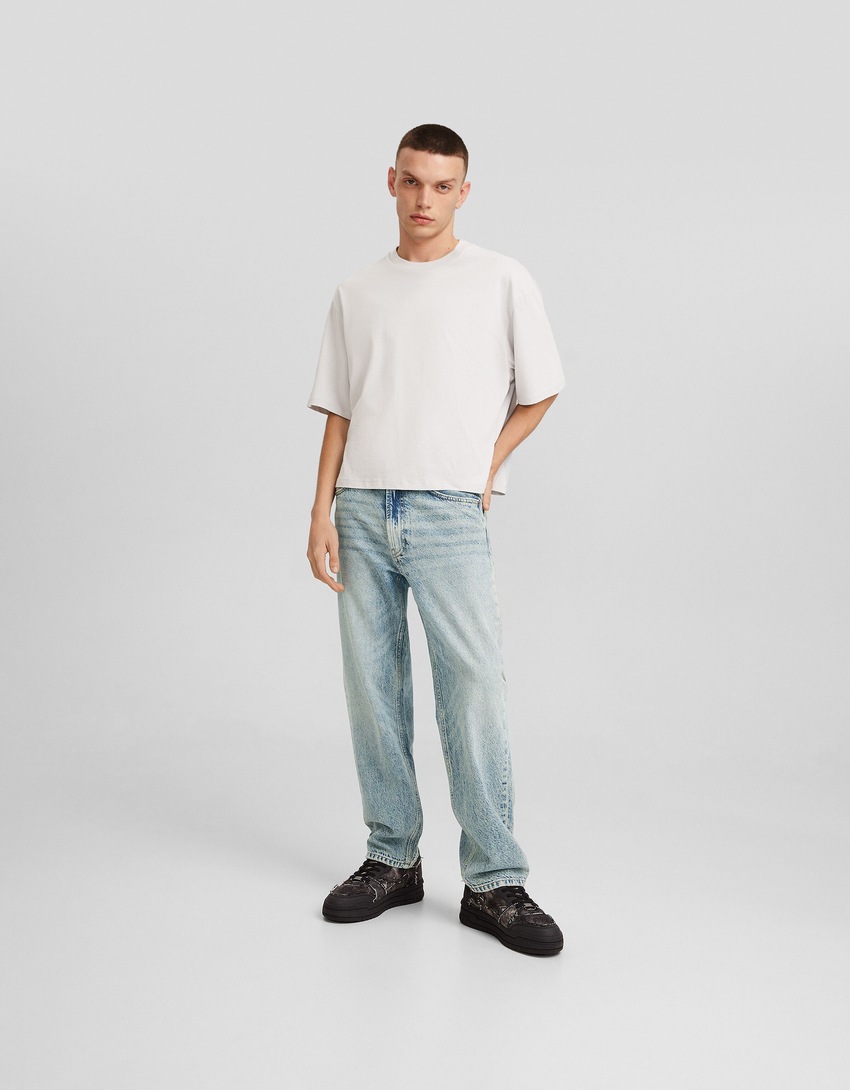 jeans de corte reto dos anos 90