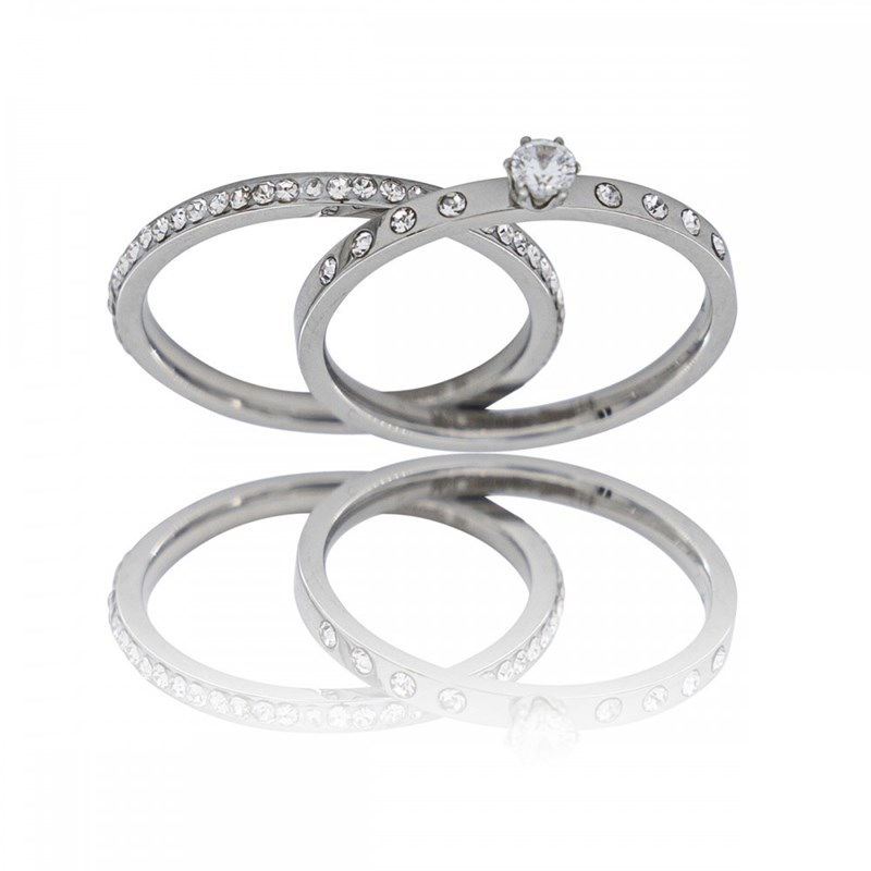 Duo de Bagues Strass Femme BORA