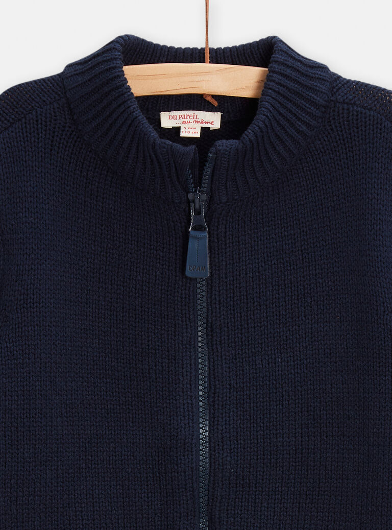 Gilet bleu marine zippé pour garçon