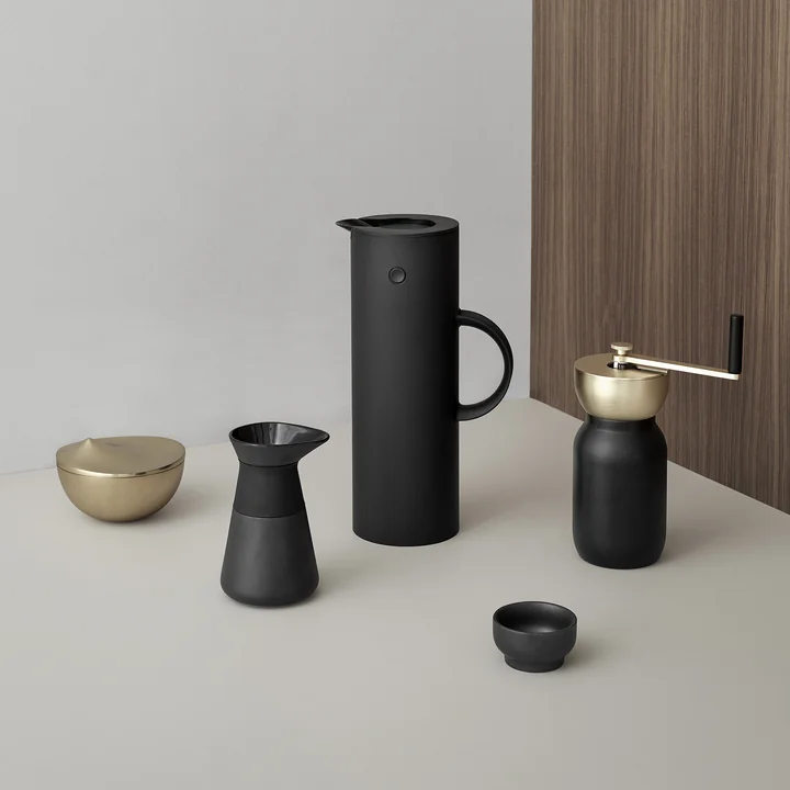 Stelton - Collar Kaffeemühle, Edelstahl / schwarz