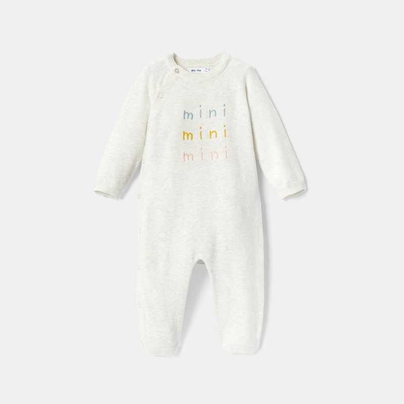 Combinaison en tricot fin blanc naissance Absorba