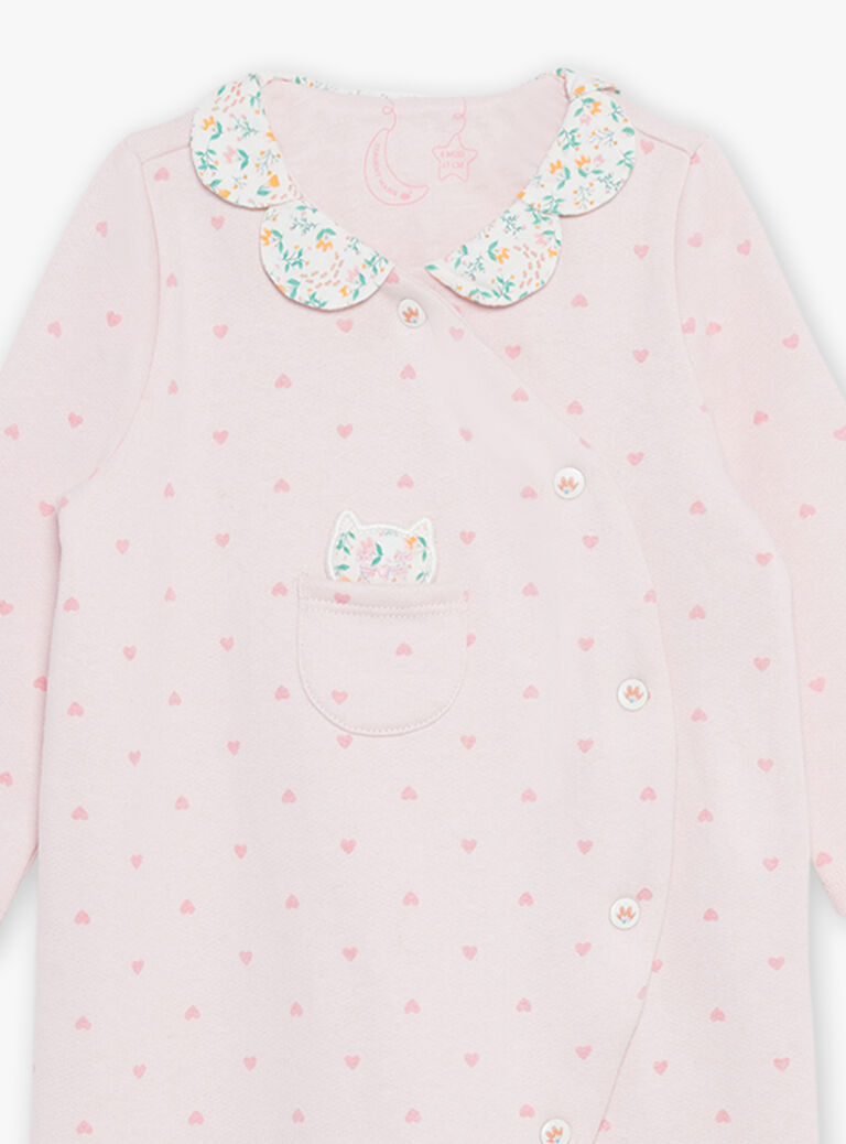 Grenouillère rose clair avec coeur