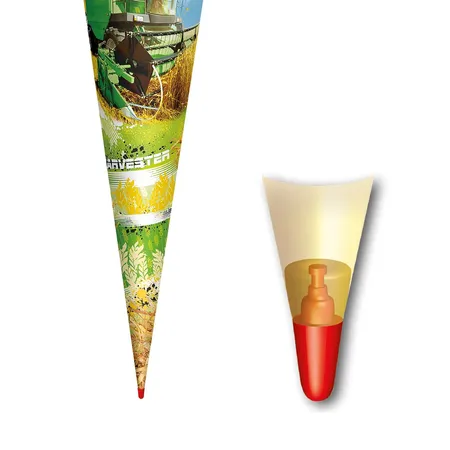 Roth Motiv-Schultüte Mähdrescher mit Filzverschluss, rund, 70 cm