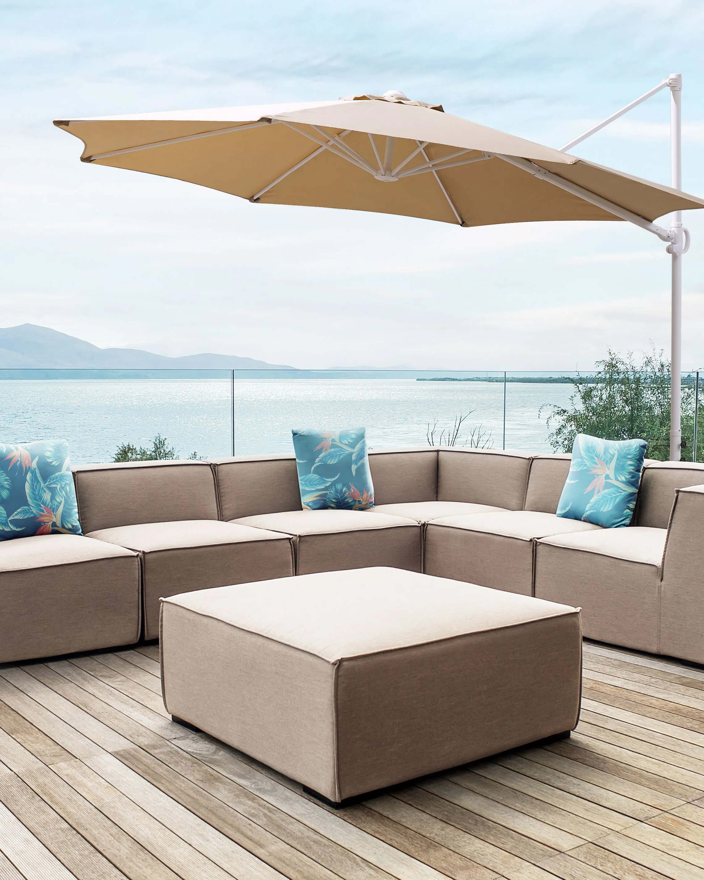 Zweefparasol 295 cm SAVONA II Taupe