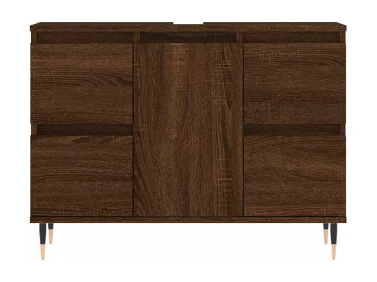 Armoire salle de bain chêne marron 80x33x60cm bois d'ingénierie