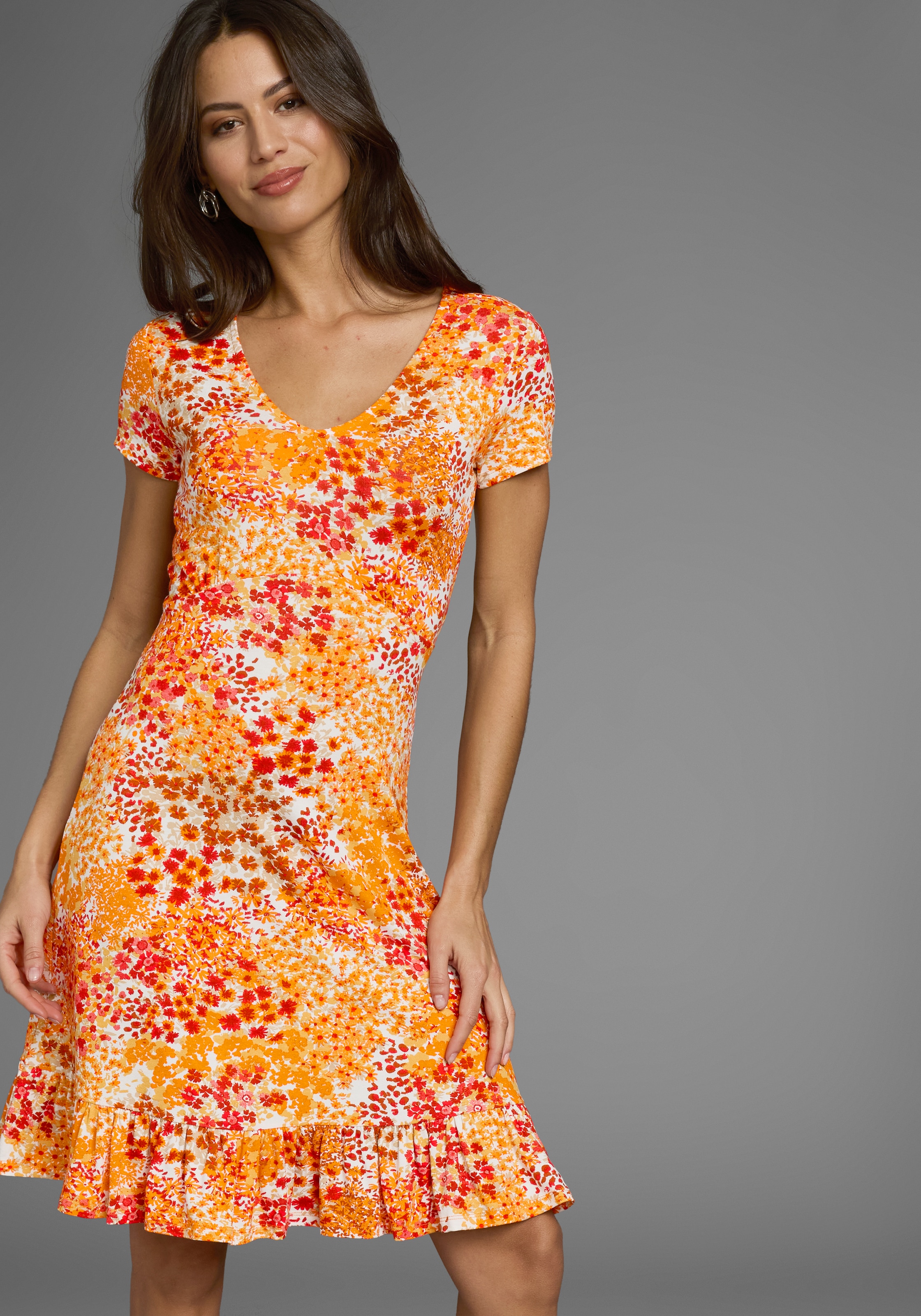 Laura Scott Sommerkleid sportlich-feminines Skaterkleid,  Mini-Länge