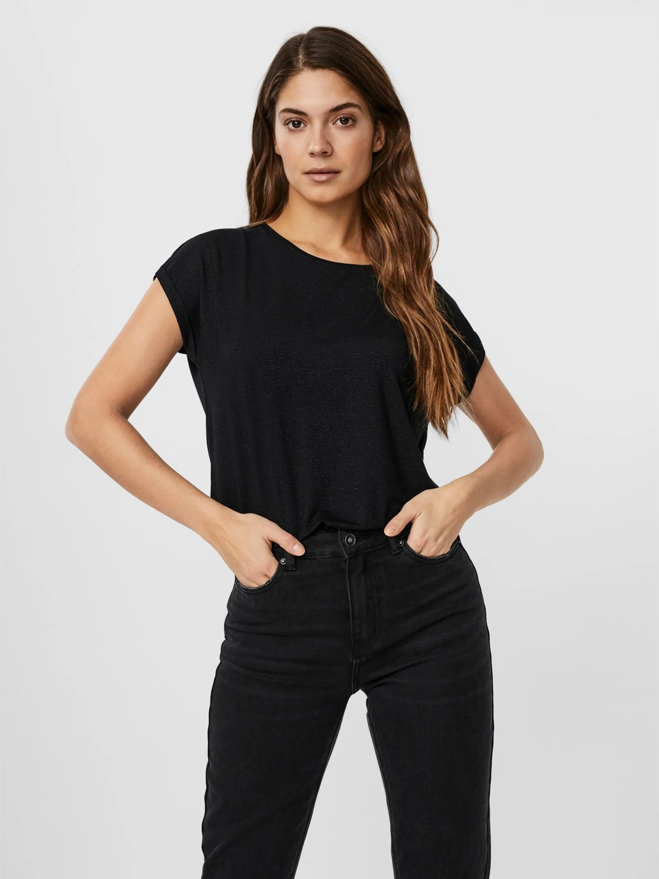 Vero ModaVMLAVA PLAIN SS TOP L Shirt