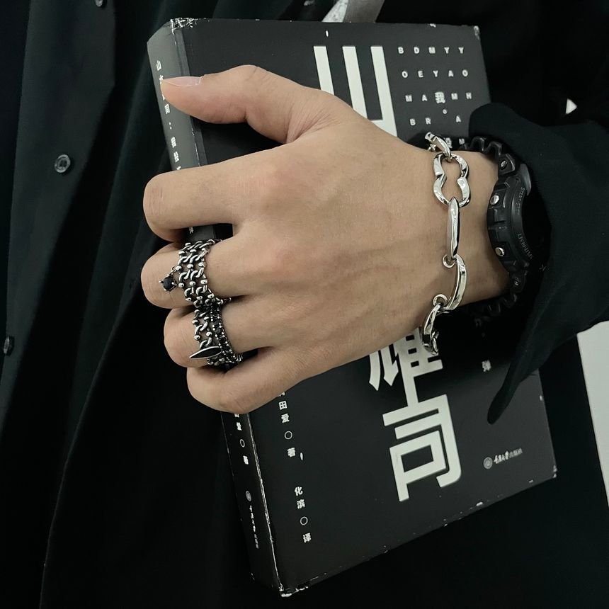 Black Degree - Onregelmatige roestvrijstalen armband