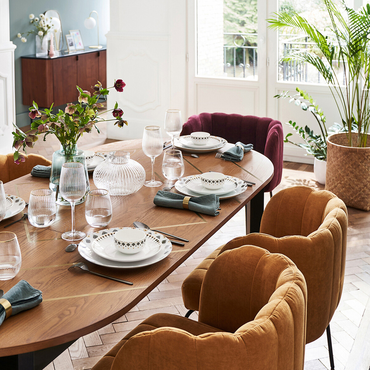 LA REDOUTE INTERIEURS<br>Poltrona de mesa em veludo, Douna