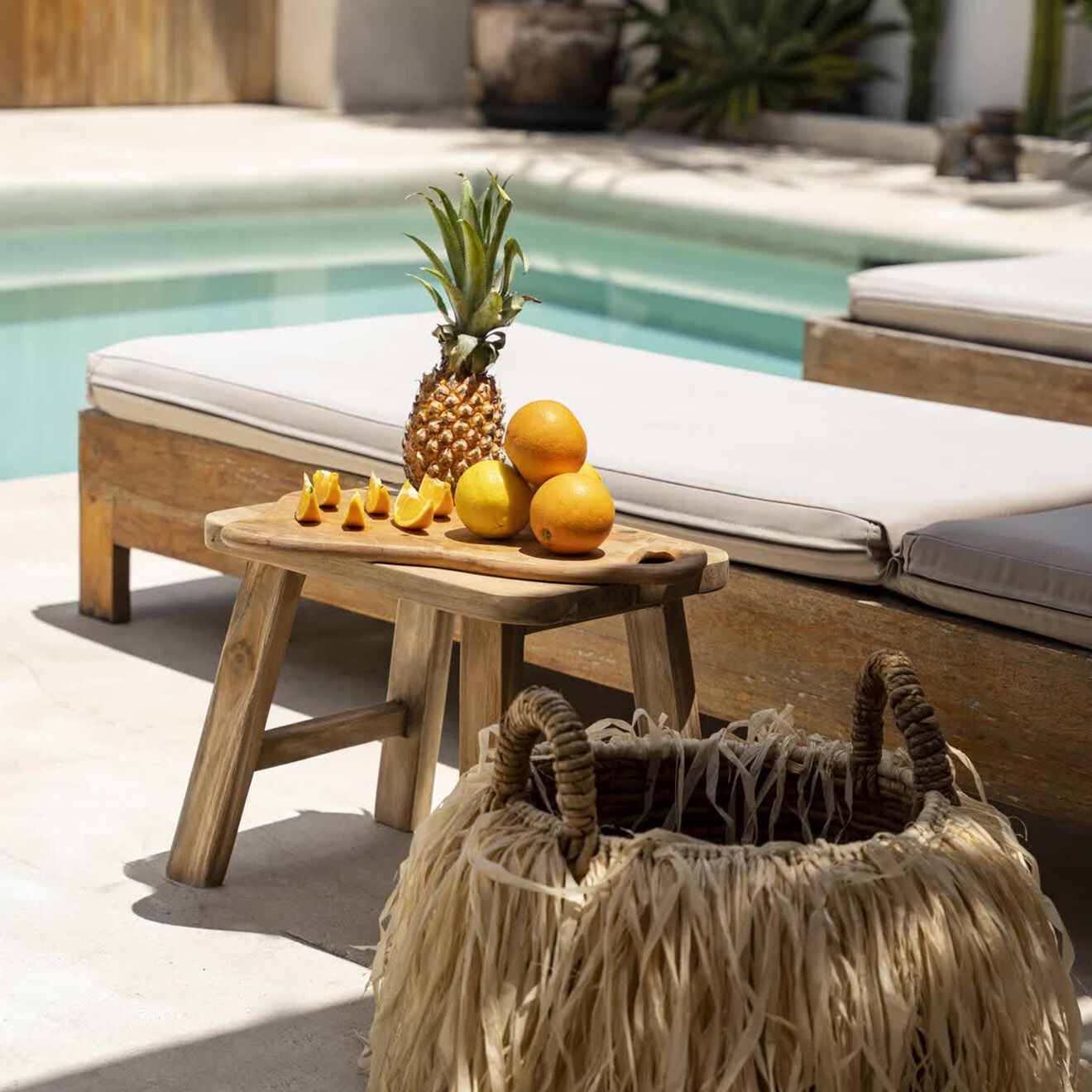 Bazar Bizar Tabouret Quincy naturelle - 40x30x34 cm