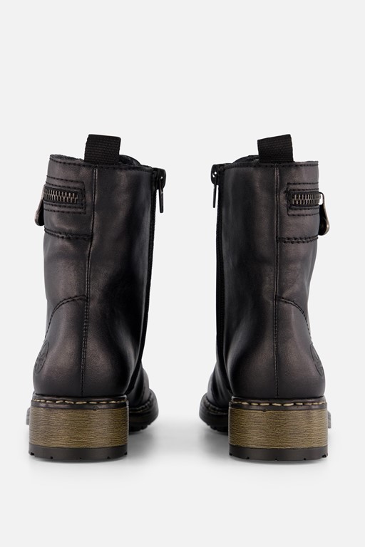 Rieker Veterboots zwart Synthetisch