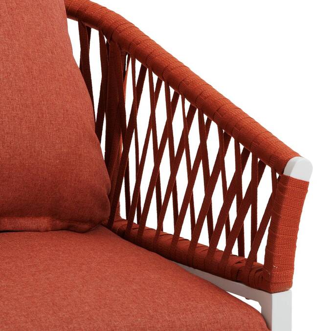 Lot de 2 fauteuils de jardin ORIENGO Brique & Blanc