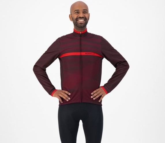 Rogelli Stripe Vinterjakke - Bordeaux/Rød