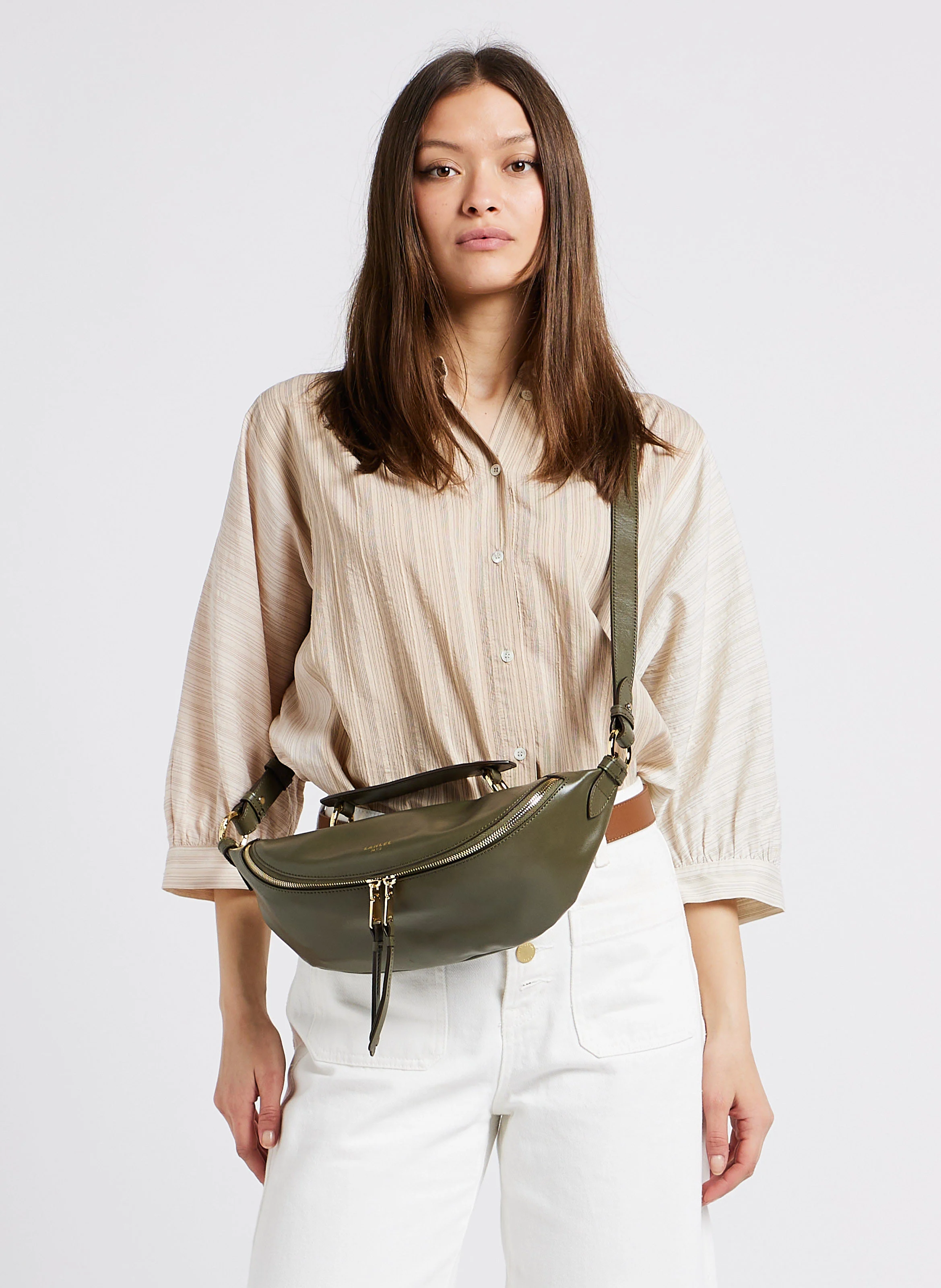 ORIGAMI S - Sac bandoulière en cuir | Kaki
