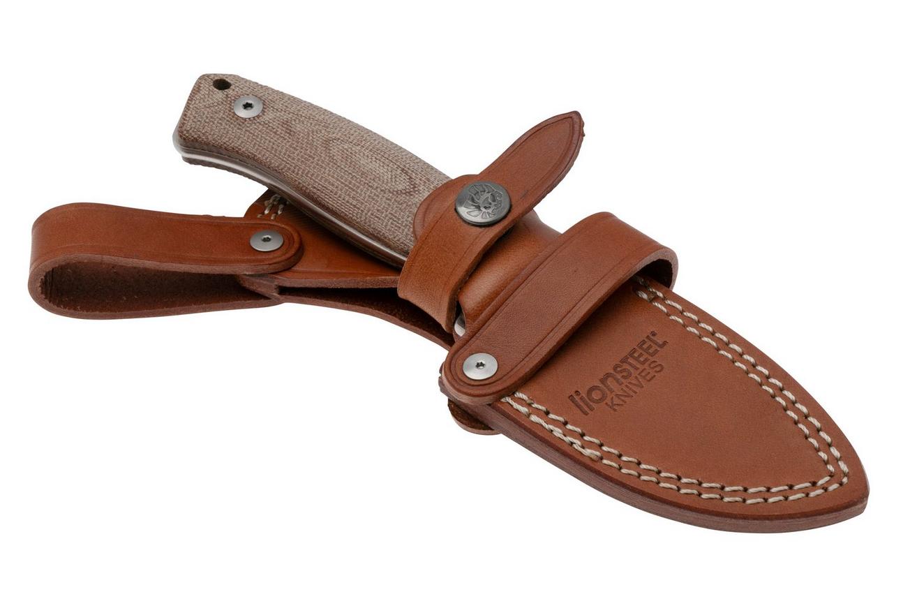 LionSteel M2M CVN Natural Canvas Micarta vaststaand mes