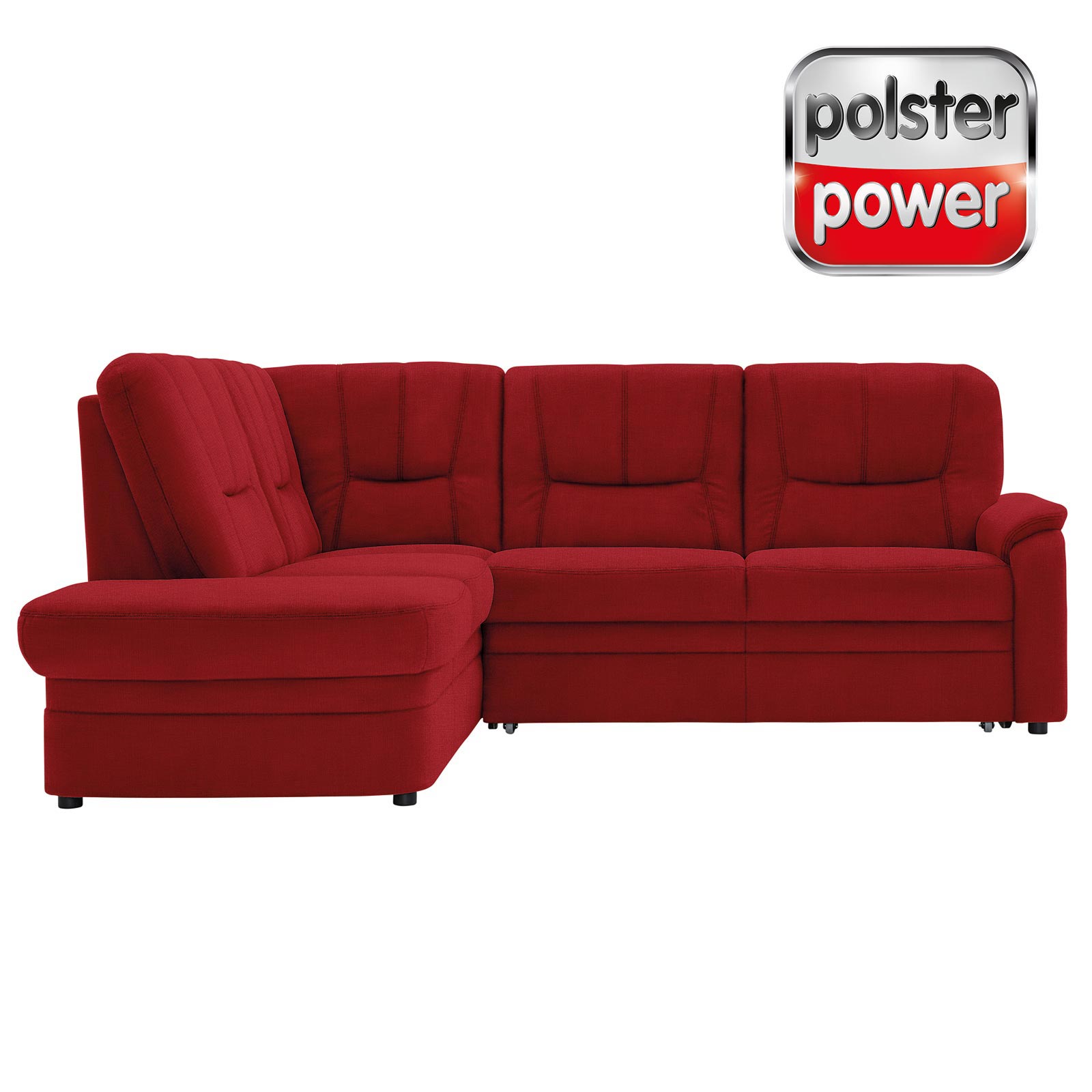 polsterpower Ecksofa - Miro bordeaux - Basismodell - Ottomane links