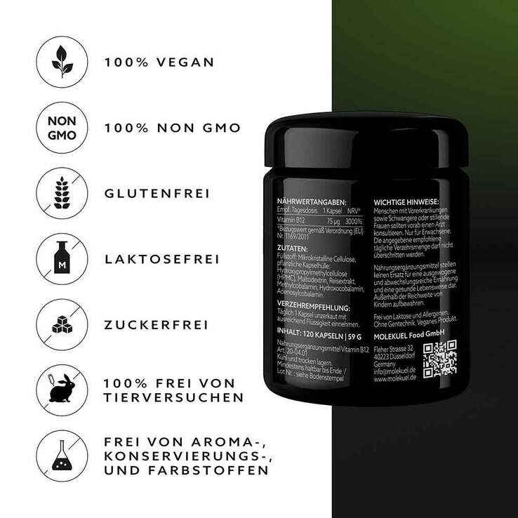 Molekuel Premium Vitamin B12-Komplex, 120 St