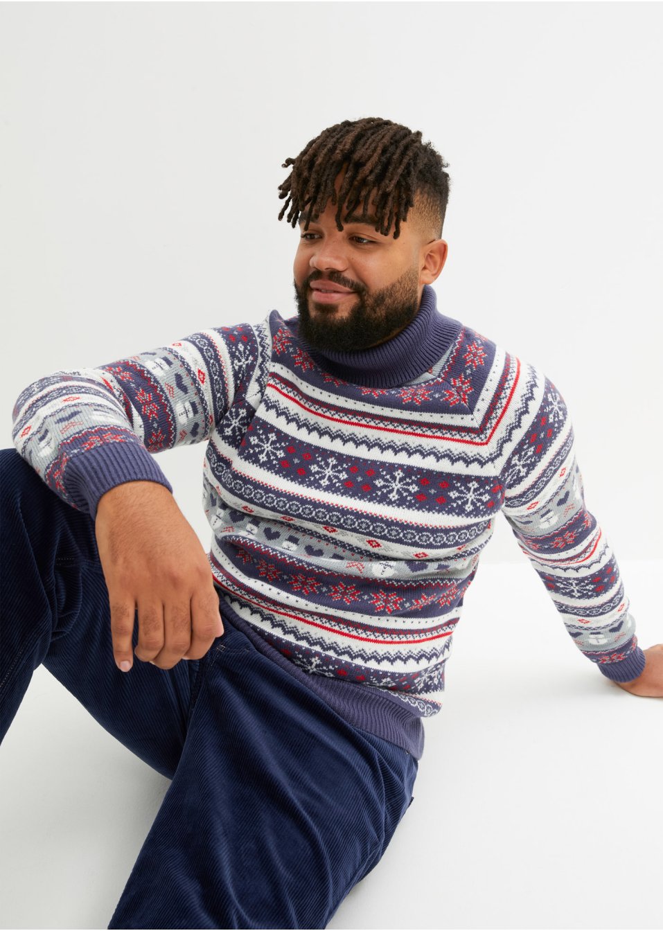 Pull à col roulé avec motif norvégien