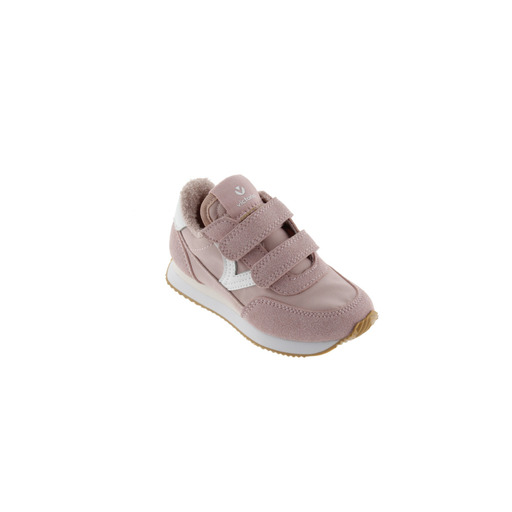 Tênis infantil Victoria Astro em nylon com detalhes em tom sobre tom e fechamento duplo em velcro.