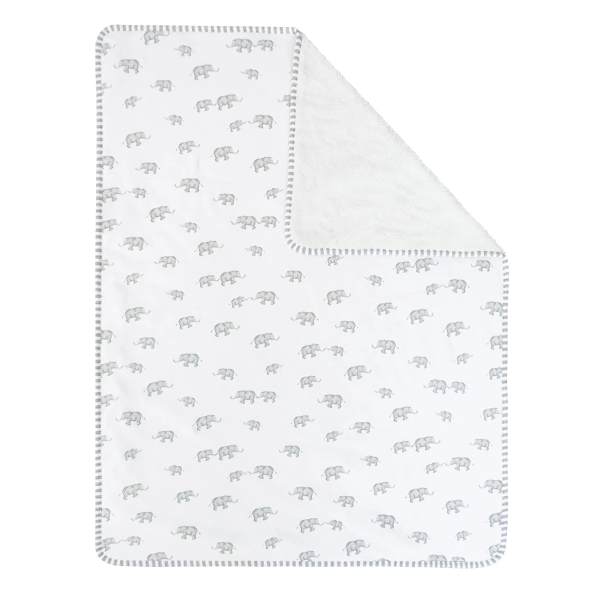 Living Textiles Couverture Sherpa - Eléphant Gris