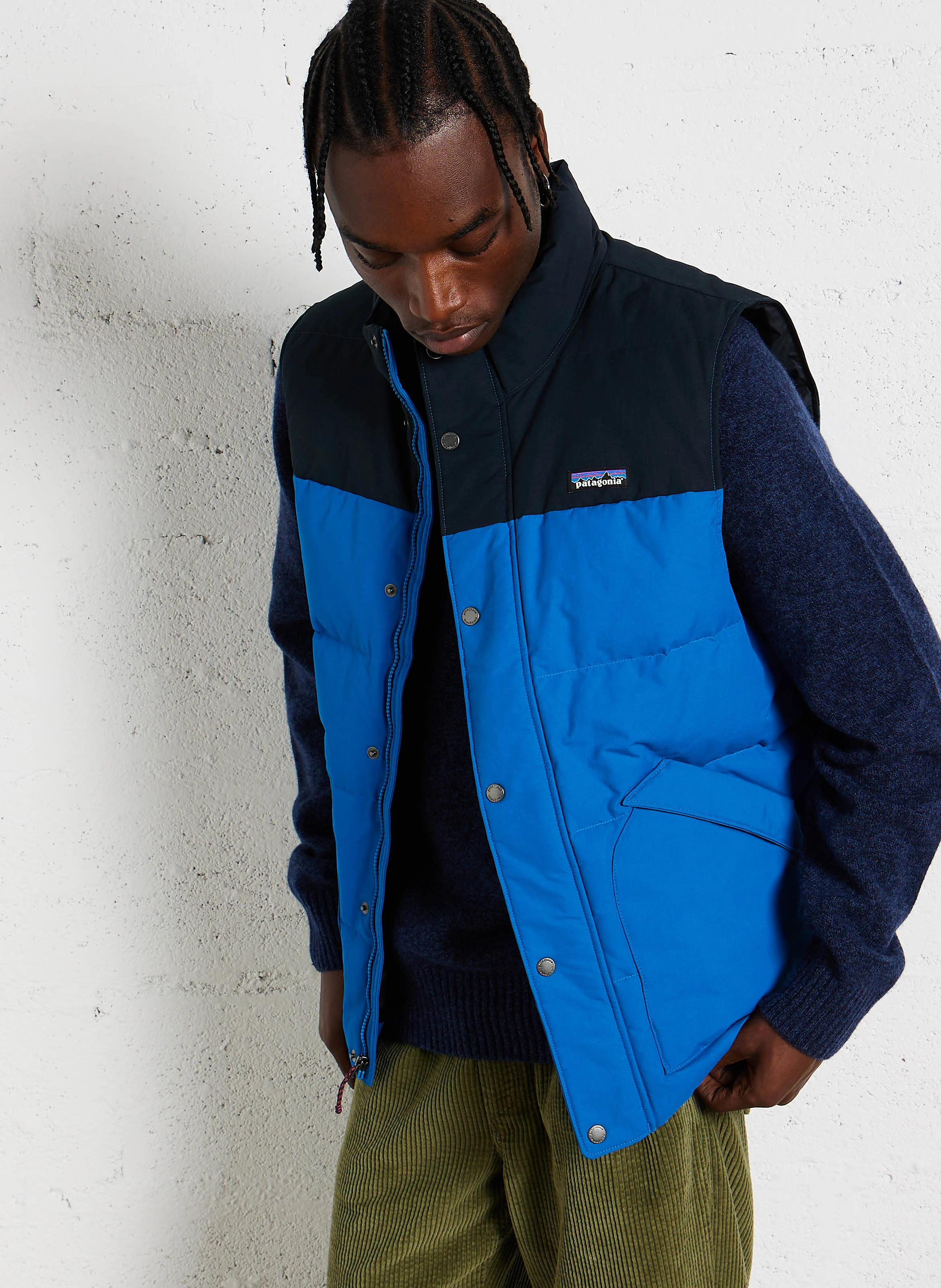 DOWNDRIFT - Doudoune col montant sans maches | Bleu
