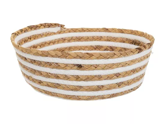 Panier en fibre naturelle et coton marron d35x14h