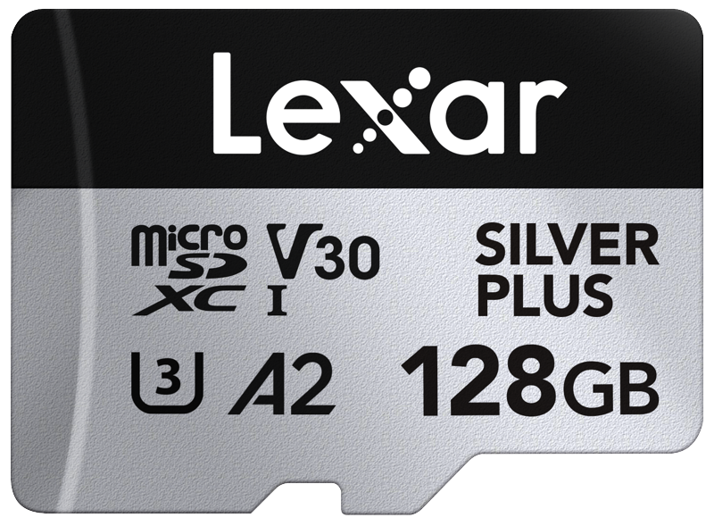 Lexar - microSDXC Professional SILVER Plus UHS-I/U3/A2/4K R205/W150 (V30) - SILVER - 128GB