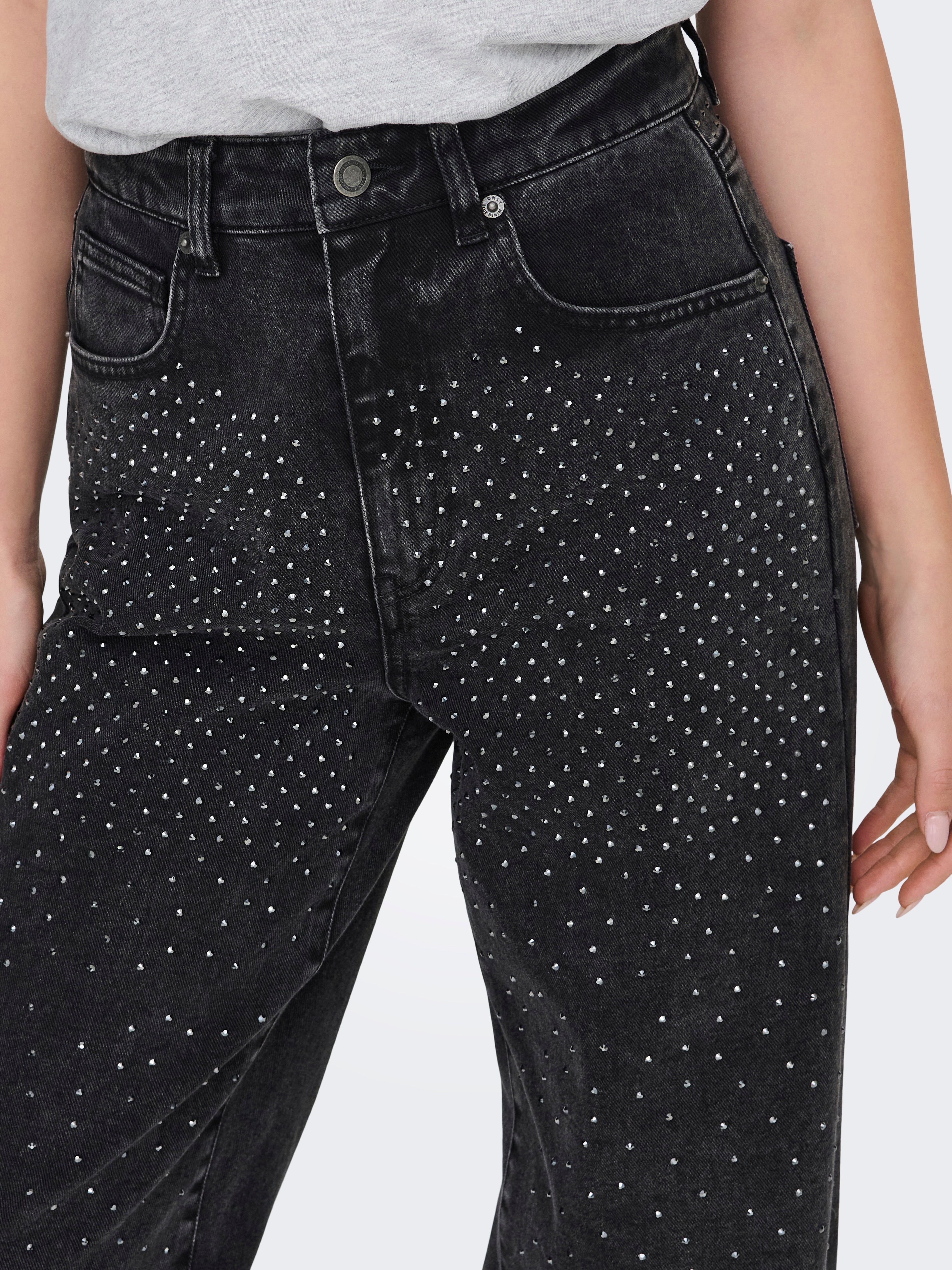 ONLHOPE Hohe Taille Weiter Beinschnitt Jeans Washed Black