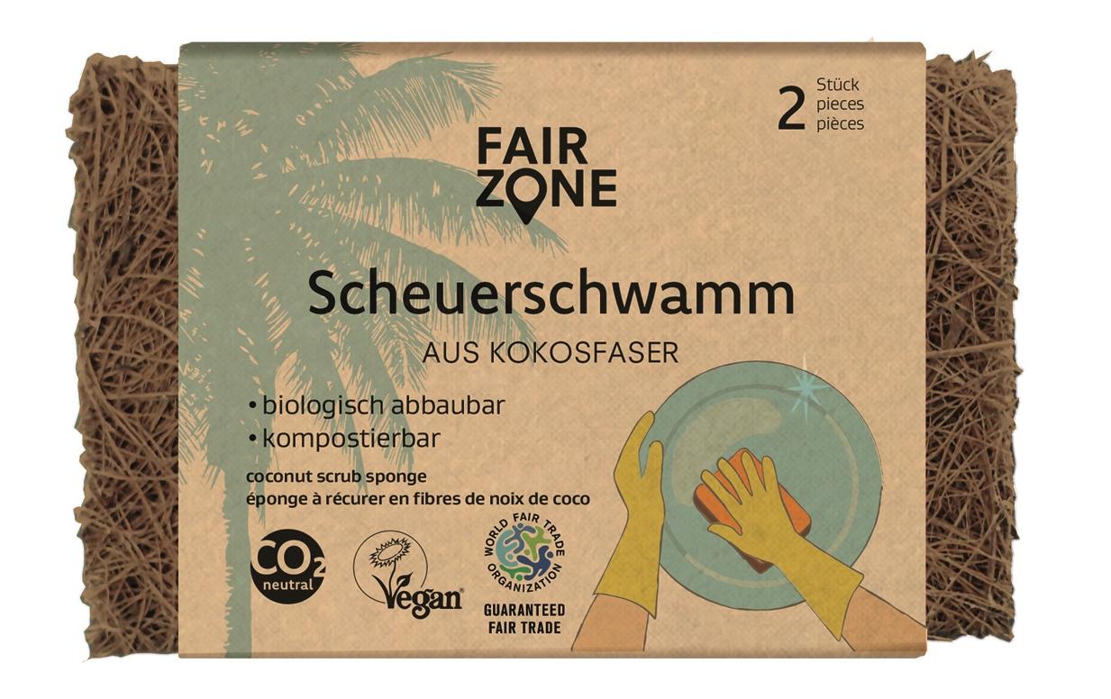 Schwamm aus Kokosfasern 2 StückScheuerschwamm