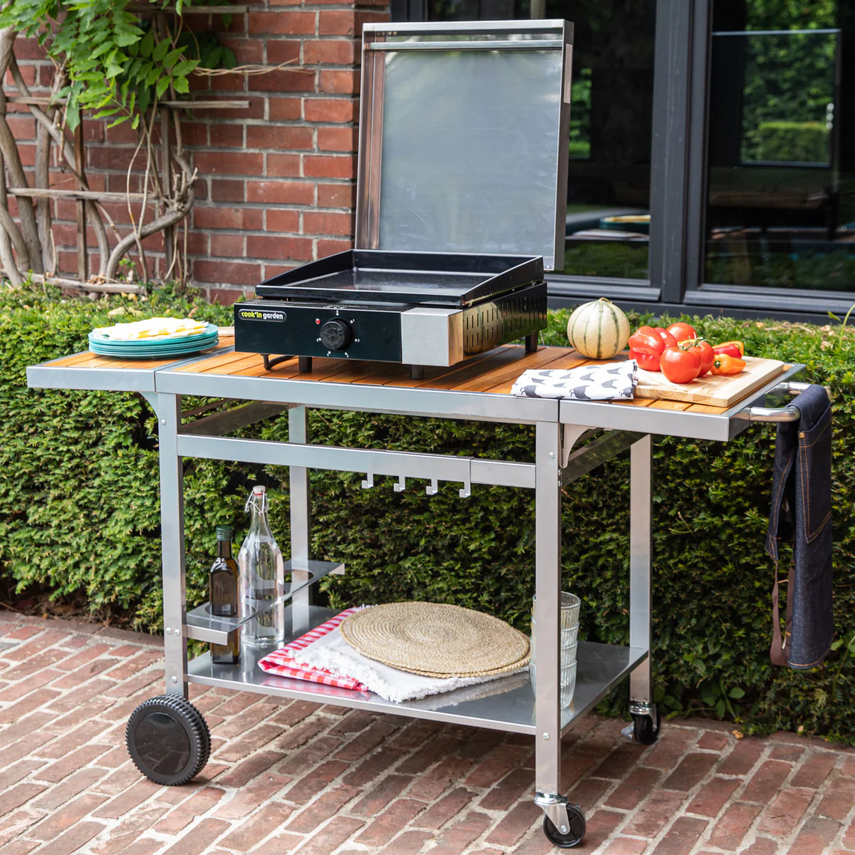 Desserte pour plancha en bois et métal GRANDI XL Cook'in Garden