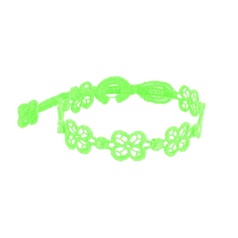 Cruciani Bracelet Dentelle Happy Vert Fluo