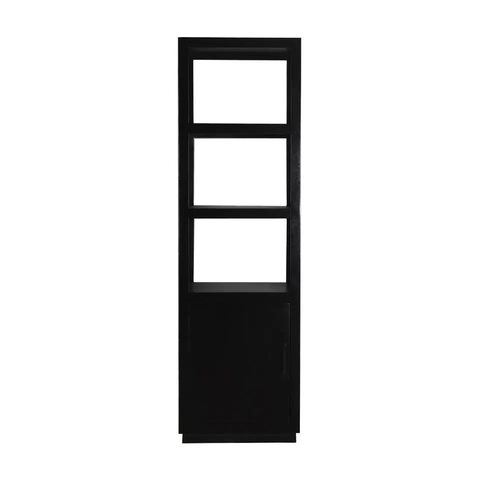 Livingfurn - Boekenkast Jaxx Black 60cm - Mangohout