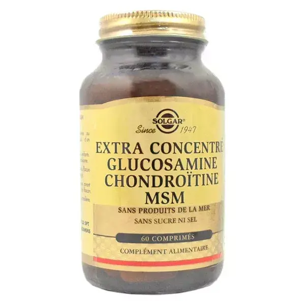 Solgar Extra Concentrado Glucosamina Condroitina MSM 60 comprimidos