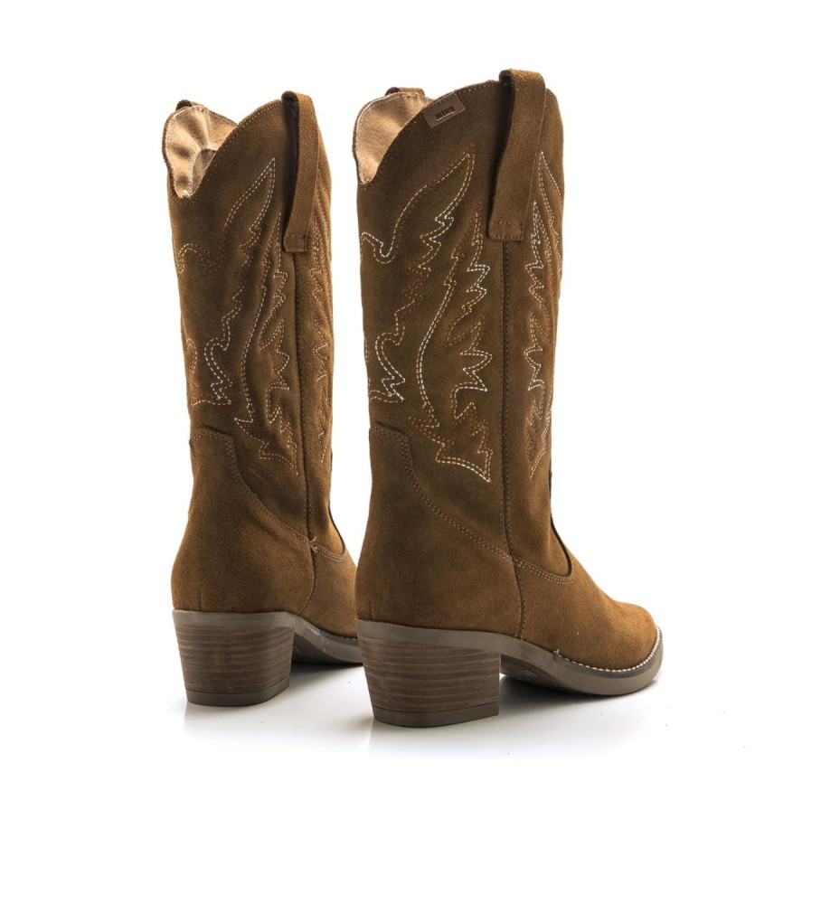 Bota de couro Mustang Teo marrom casual