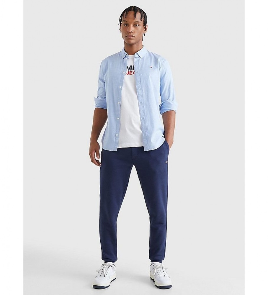 Camisa Tommy Jeans TJM Slim Stretch Oxford azul celeste