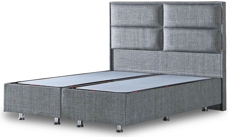 BOXSPRING Block - Opberg Boxspring - Grijs - Linnen Stof