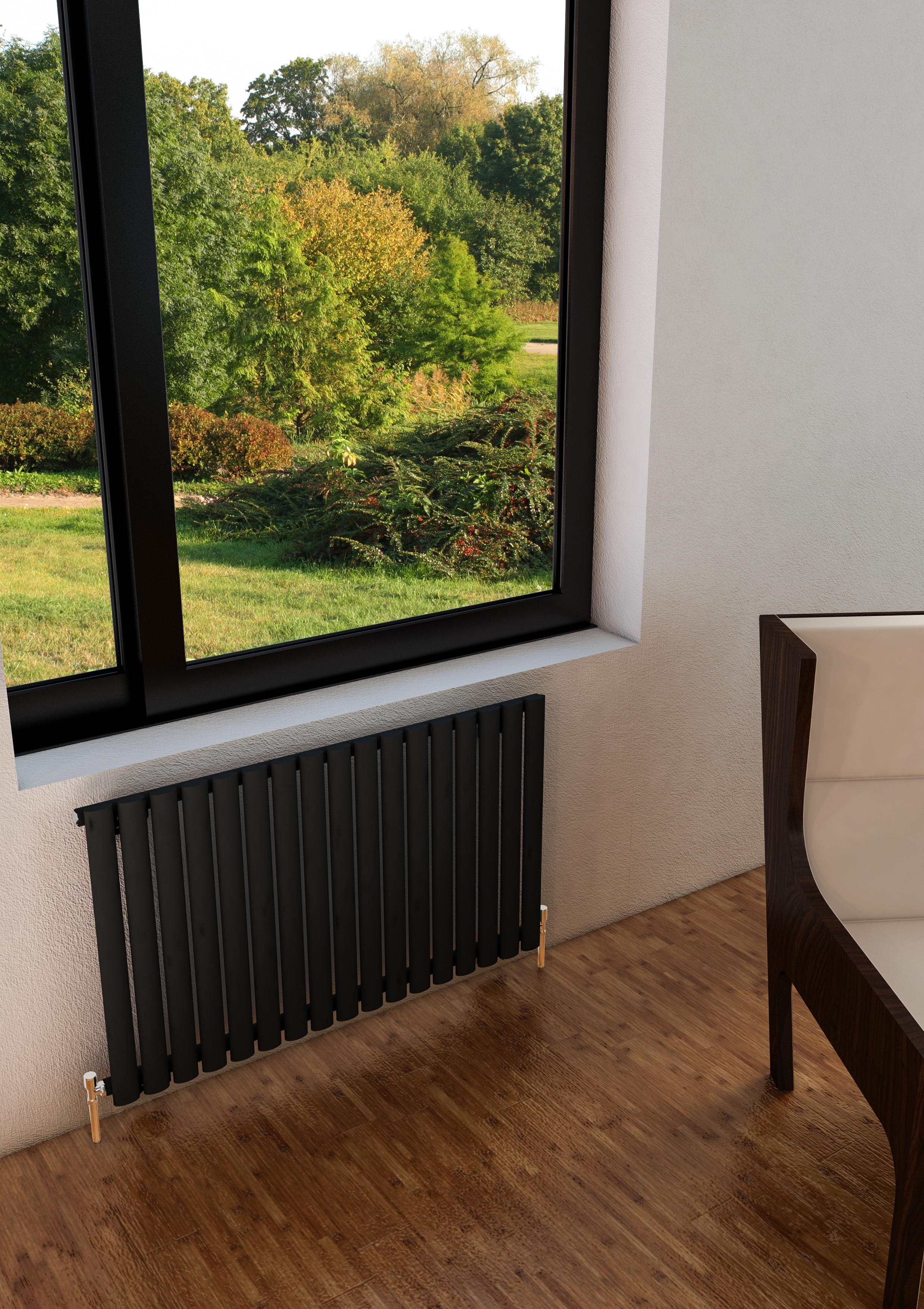 Eastbrook Tunstall Horizontale radiator 60x117,9cm Mat zwart 1082 watt