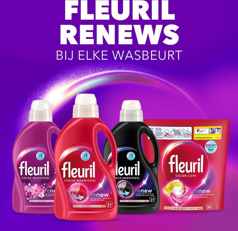 Fleuril Renew Kleur - Vloeibaar Wasmiddel - Voordeelverpakking - 51 Wasbeurten
