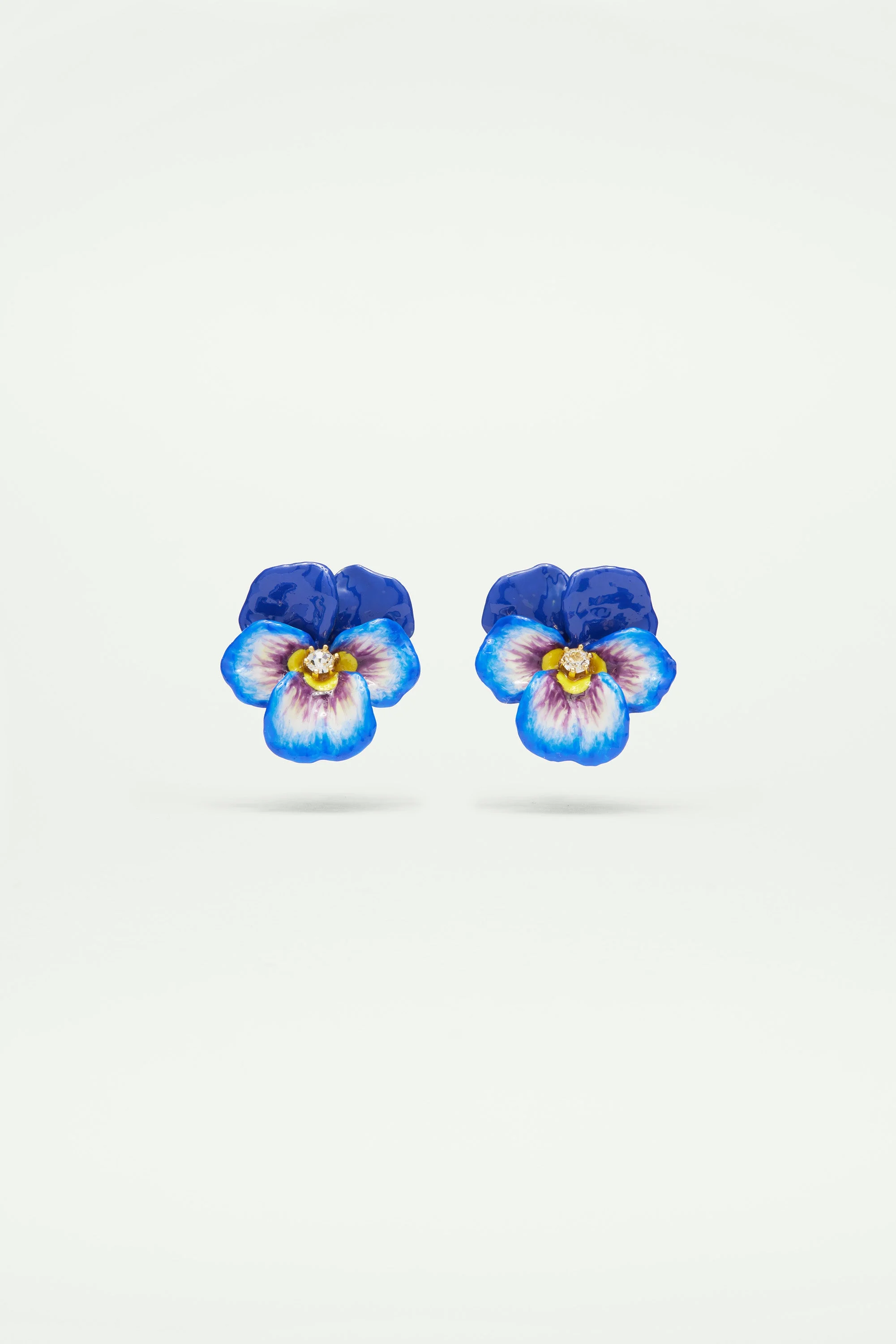 Boucles d'oreilles penséeet cristal | Bleu