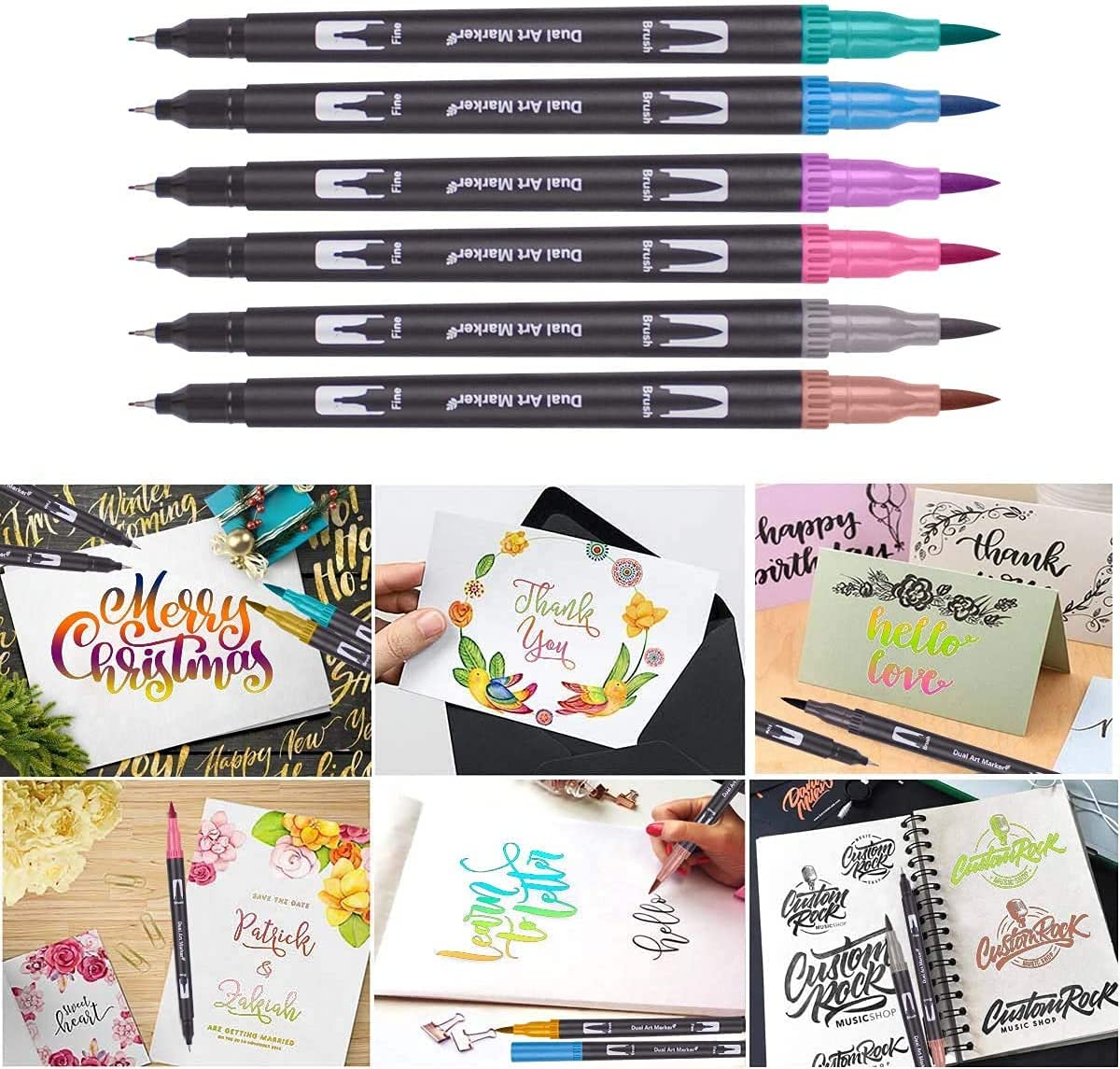 (120er Set) Künstler Doppelspitz Mal Filzstifte Dual Brush Pen Fineliner / Handlettering Stifte inkl. Tasche