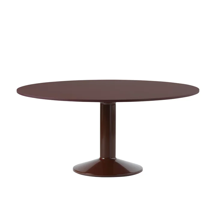 Muuto - Midst Esstisch, Ø 160 cm, Linoleum dunkelrot / rot