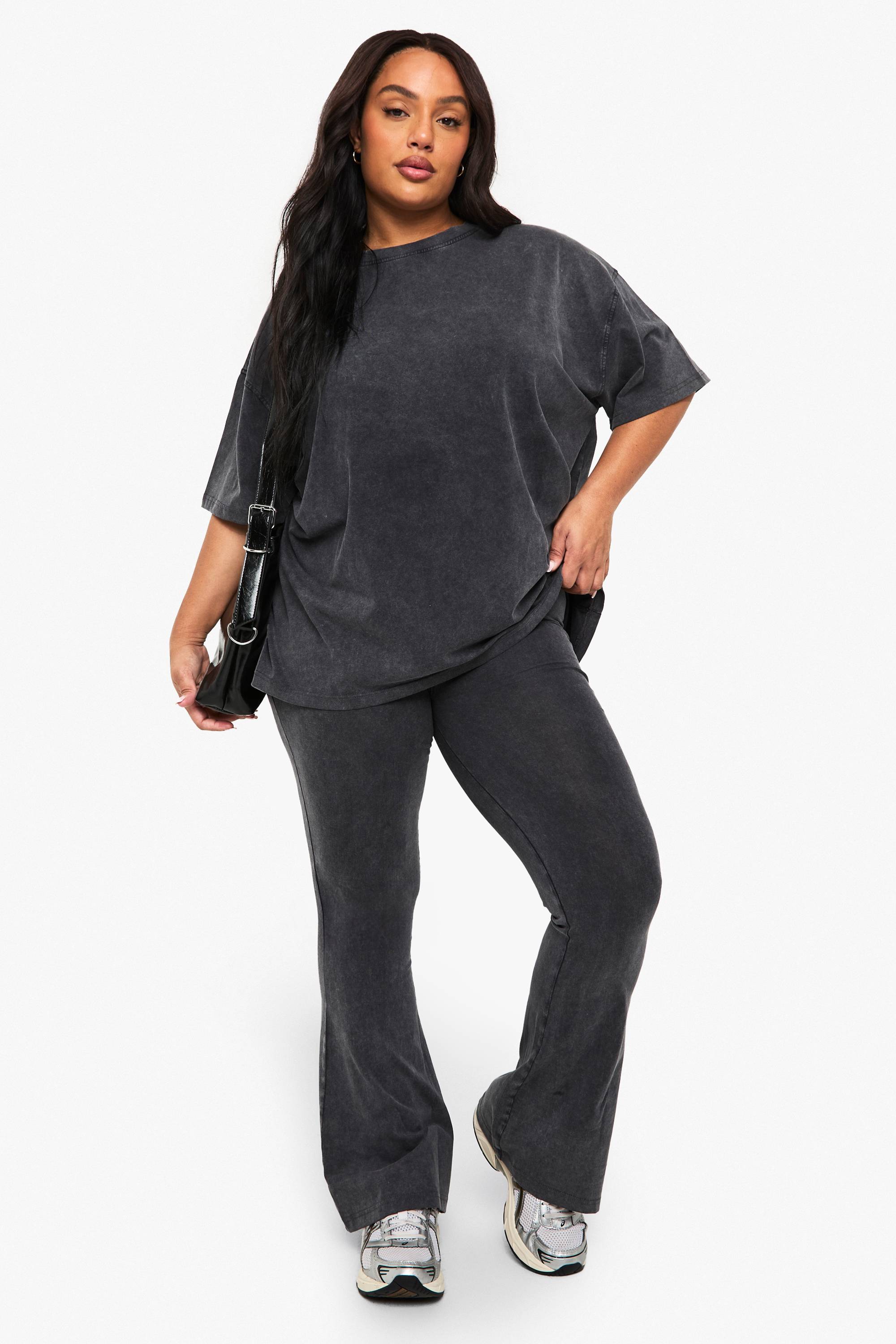 boohoo T-SHIRT OVERSIZE ACID WASH GRANDES TAILLES