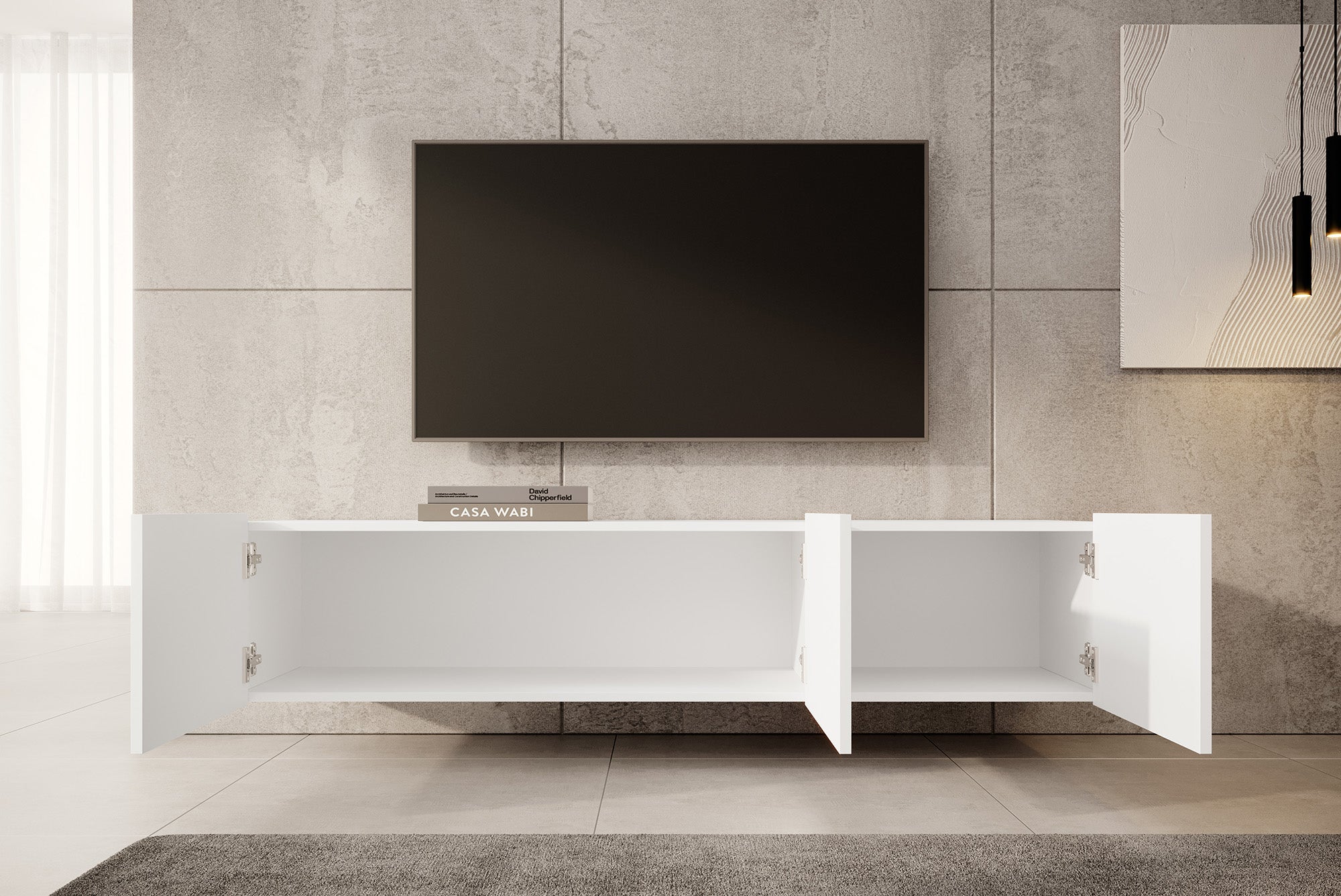 Meubella - TV-Meubel Pepinos - Wit - 150 cm