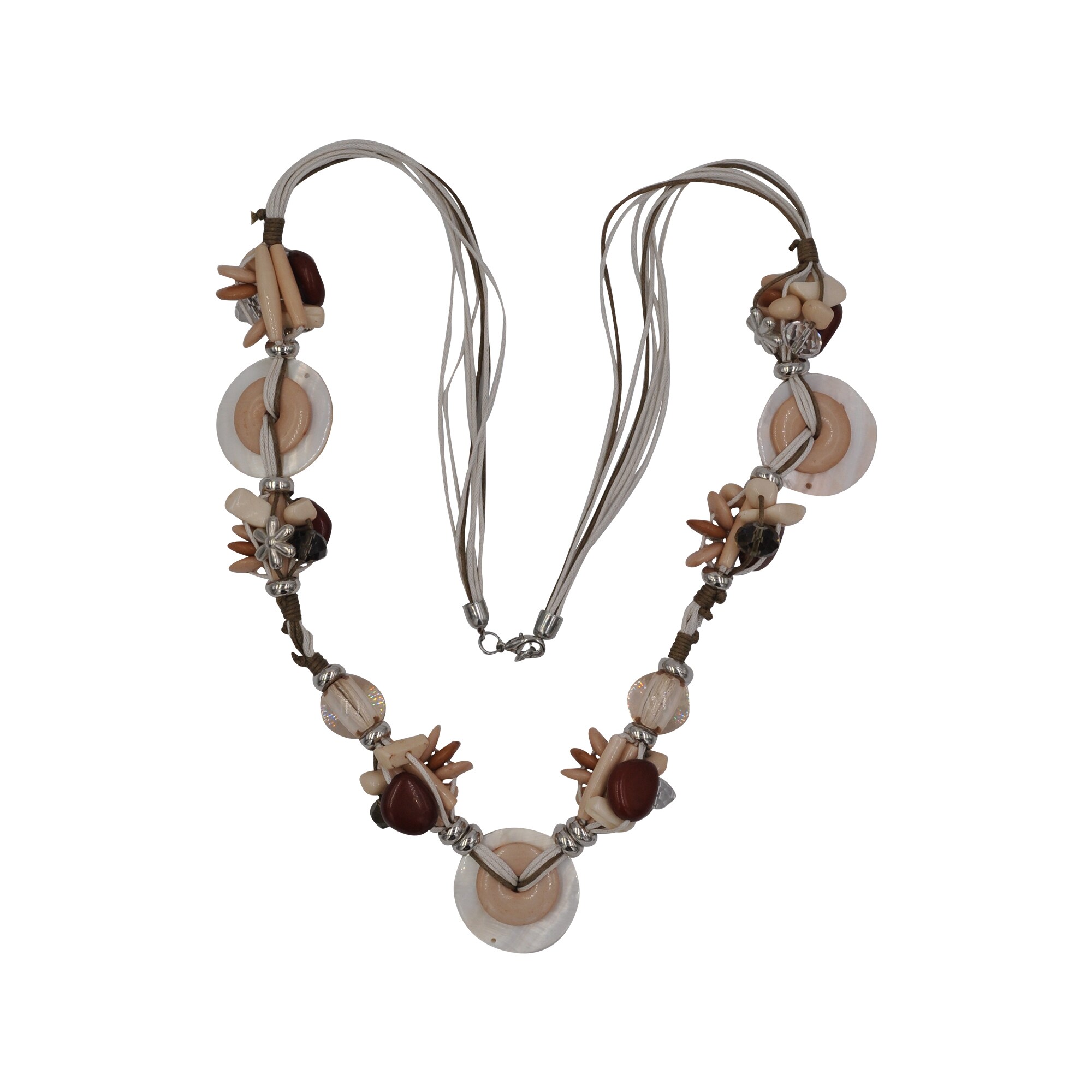Steuer Modeschmuck Kette Textilkette, lang, mehrfarbige Zierde