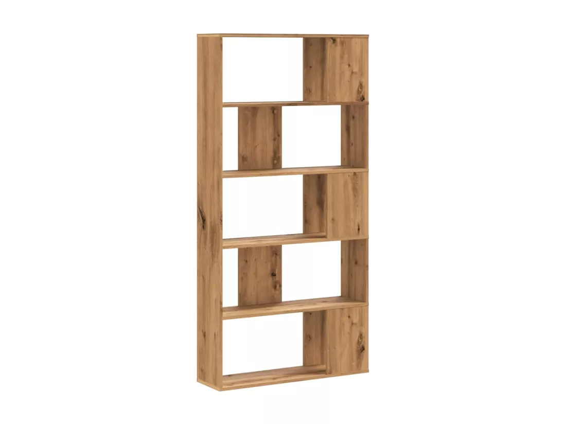 Bibliothèque 5 niveaux chêne artisanal bois ingénierie