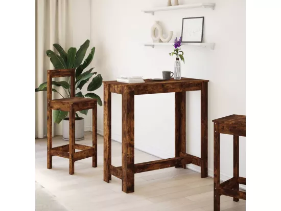Table de bar chêne fumé 102x50x103,5 cm bois d'ingénierie