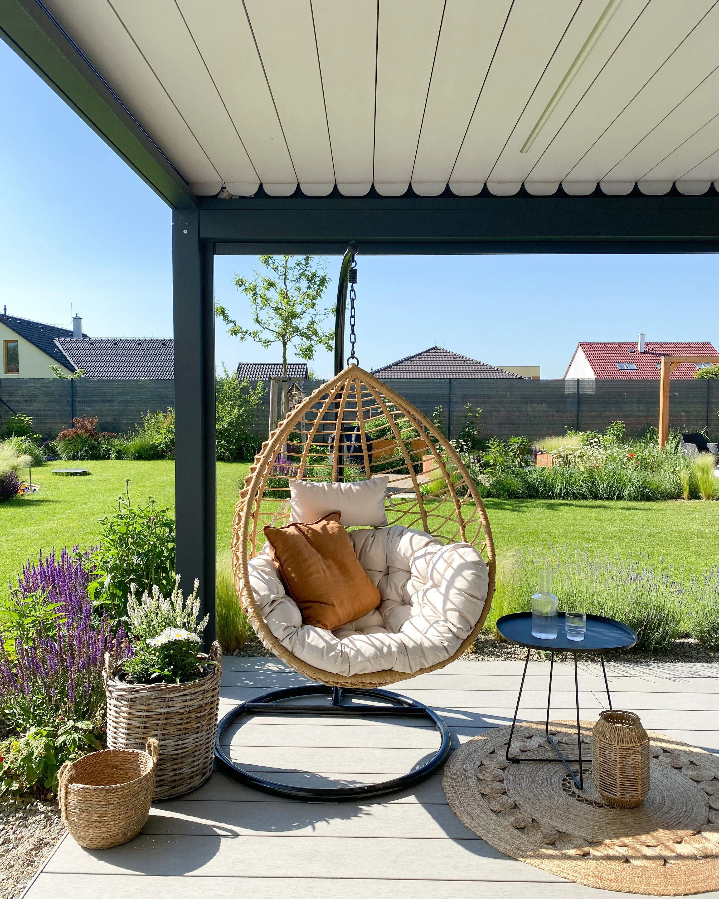 Hangstoel met standaard ARSITA PE rotan Natuurlijk