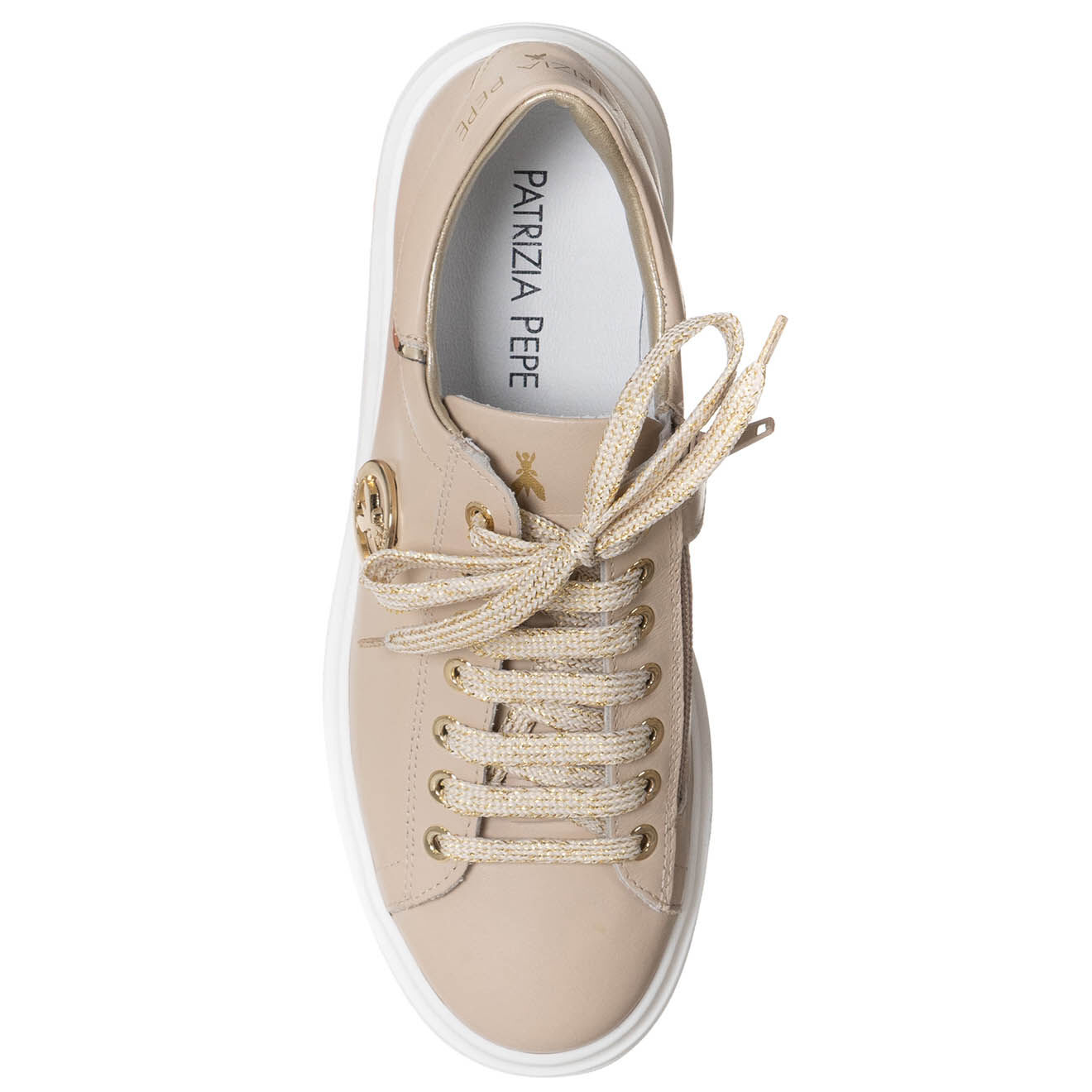Patrizia Pepe Baskets en Cuir Prisilia beiges
